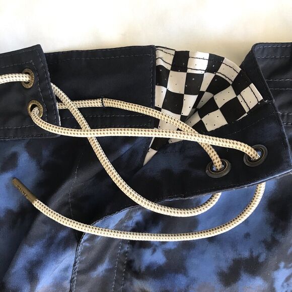 VANS Board Swim Shorts Men 34 Swimming Trunks Blue Orange Ombre Casual EUC - Picture 9 of 13